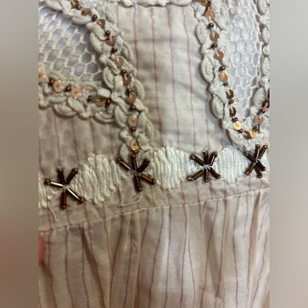 Free People sequin beaded embellished boho‎ top size S BIN I - Picture 6 of 12